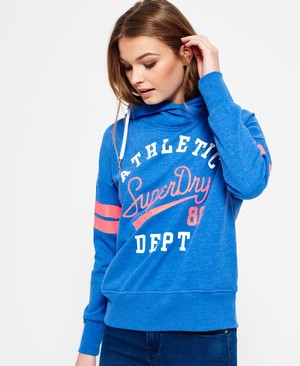 Superdry Varsity State Lightweight Női Kapucnis Pulóver Kék | XIVDB5639